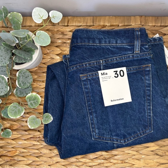 Reformation Dark Blue Bootcut Jeans NWT - Picture 4 of 12